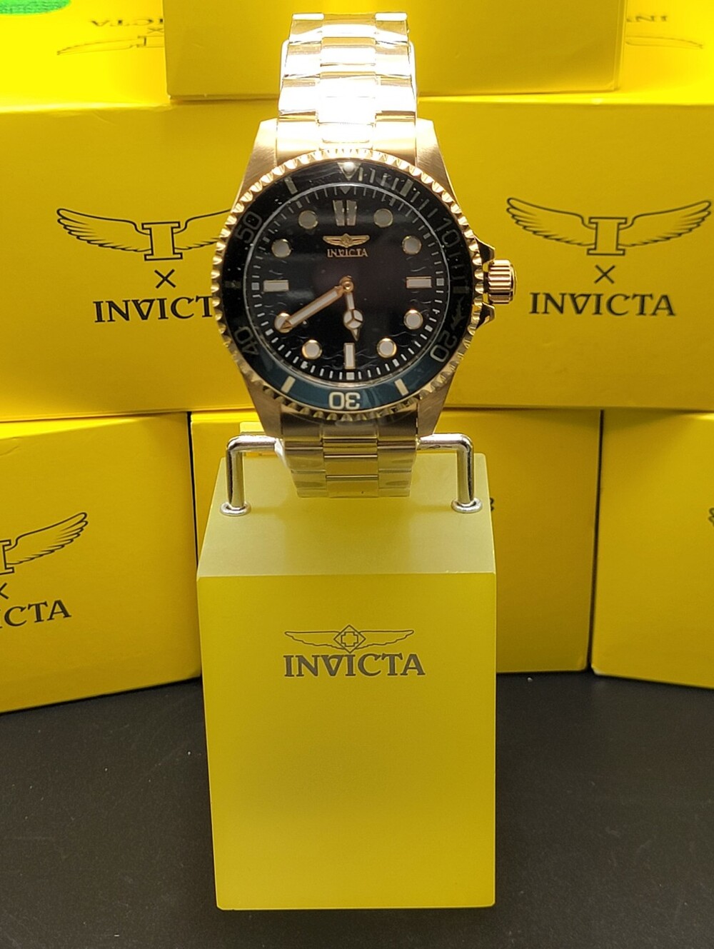 NEW Invicta Pro Diver Crestcore Men's Watch - 43mm Gold 49707 Unique No 2nd Hand - Picture 9 of 13